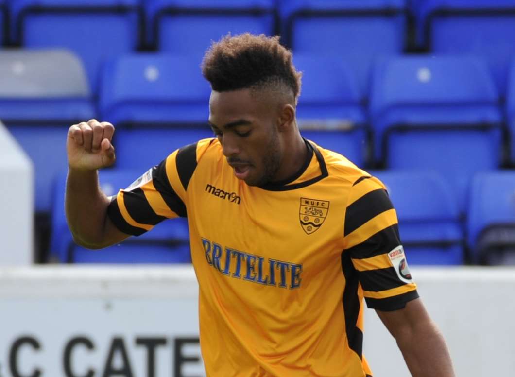 Reece Hall-Johnson in action on his Maidstone debut Picture: Steve Terrell