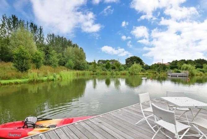 Moor up your boat and watch the sun set from the jetty. Picture: Fine and Country