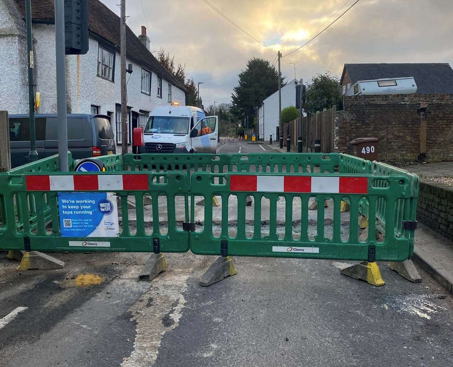 The Lower Rainham Road is closed due to a water leak. Picture: Kadie Creed