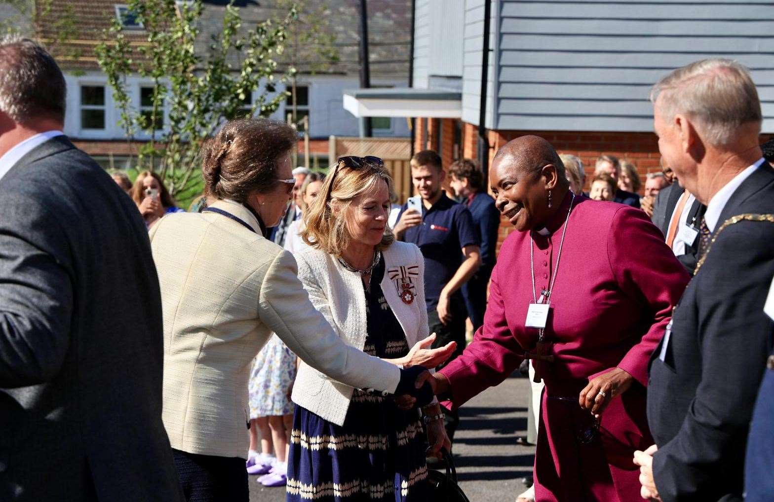 The Princess Royal with The Bishop of Dover in Shepherdswell. Picture: Matt Pereira Photography