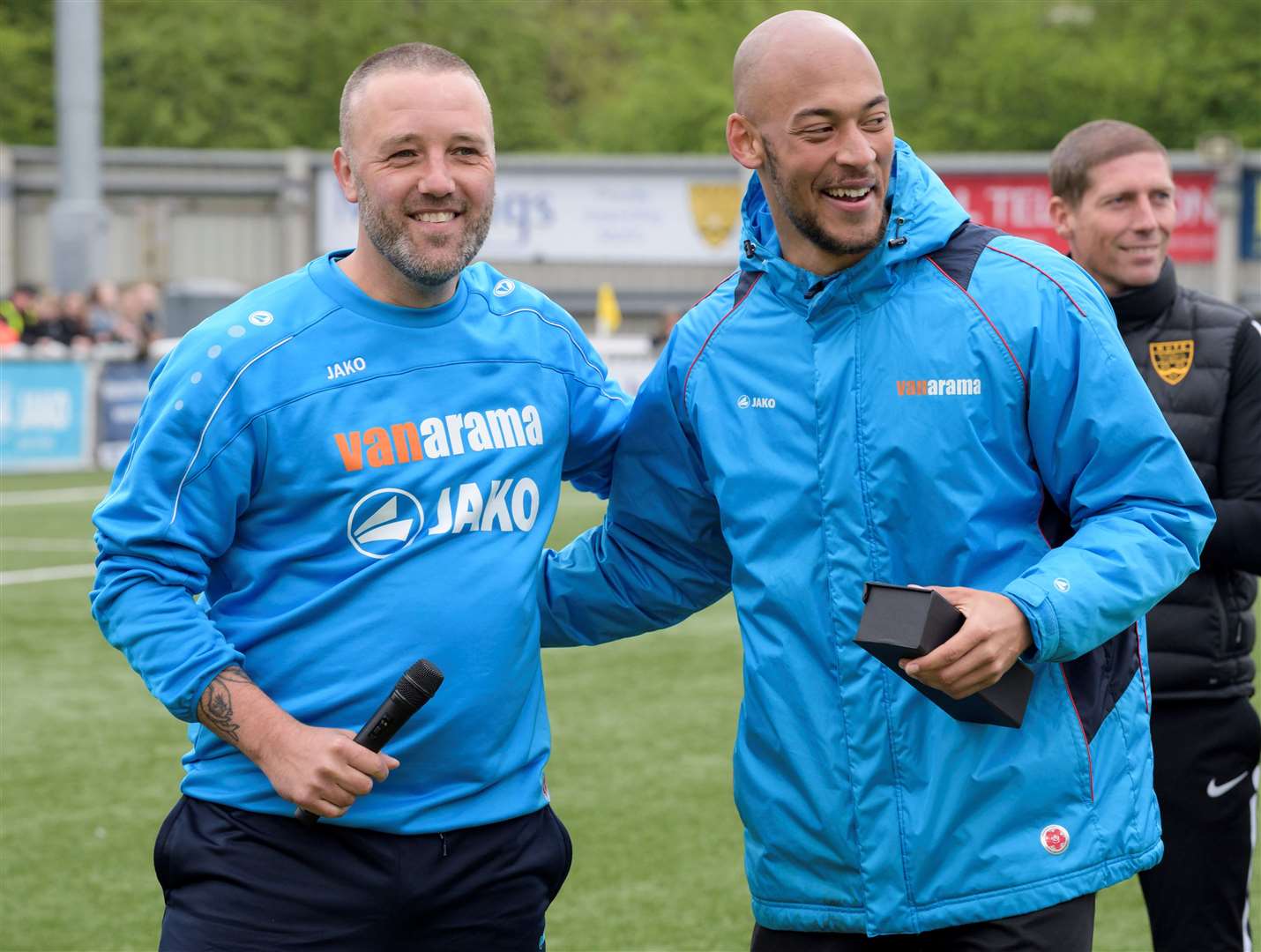 Jay Saunders with Alex Finney in their days together at Maidstone. Picture: Andy Payton