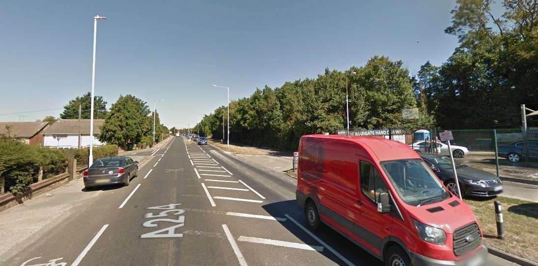 Crash on the Ramsgate Road, Margate. Picture: Google (6964462)