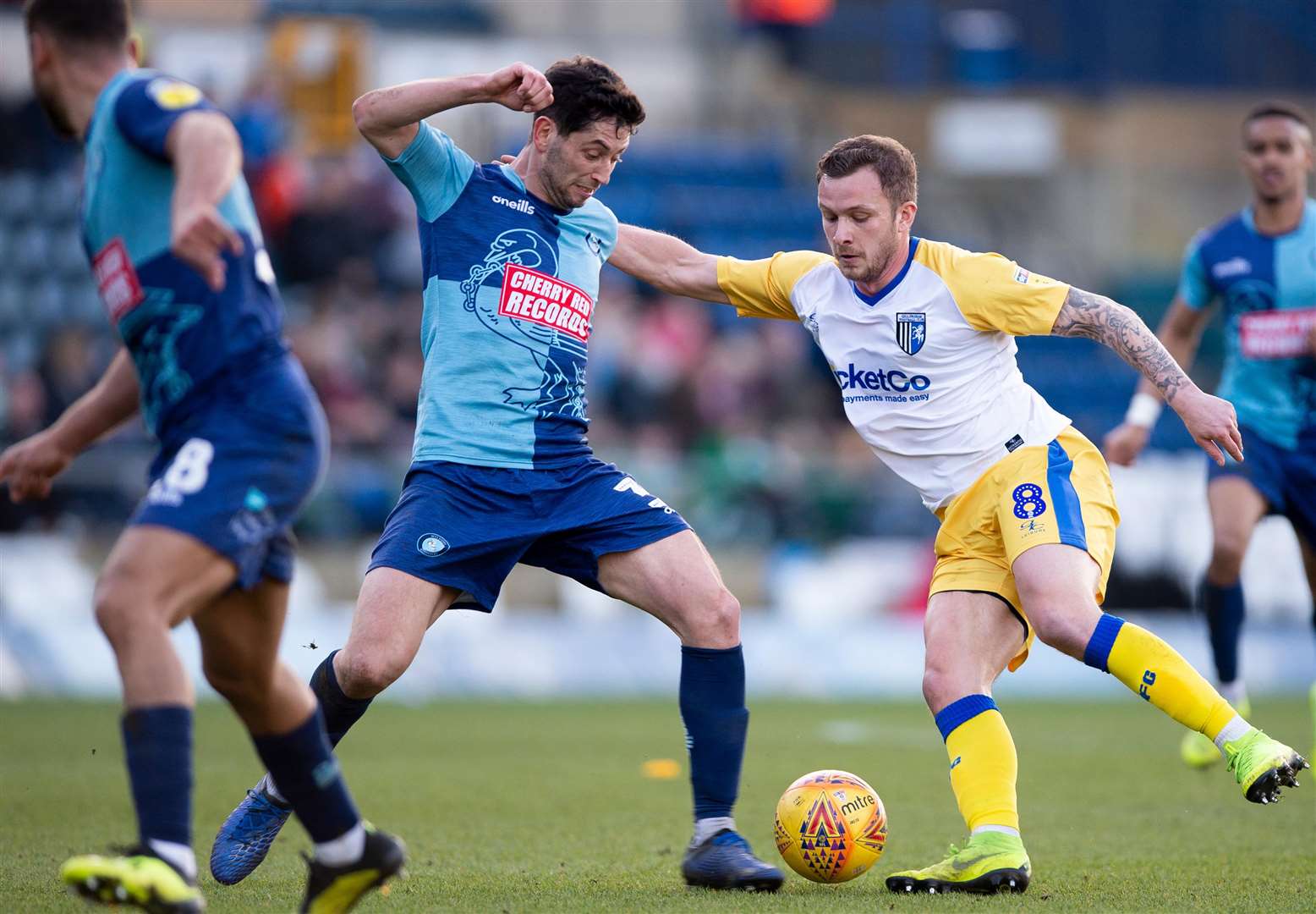 Substitute Dean Parrett runs rings round Joe Jacobson and Curtis Thompson Picture: Ady Kerry