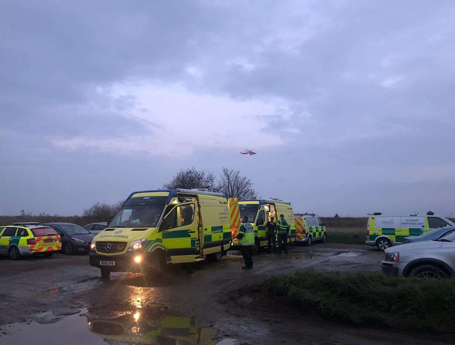 At least six ambulances were called to the scene