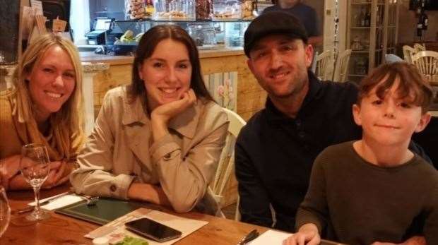 Harley Bebbington with his dad, Lee, sister, Sky and his mum, Louise Rumsey