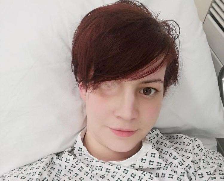 Toni Crews pictured on the day of her lung biopsy in March