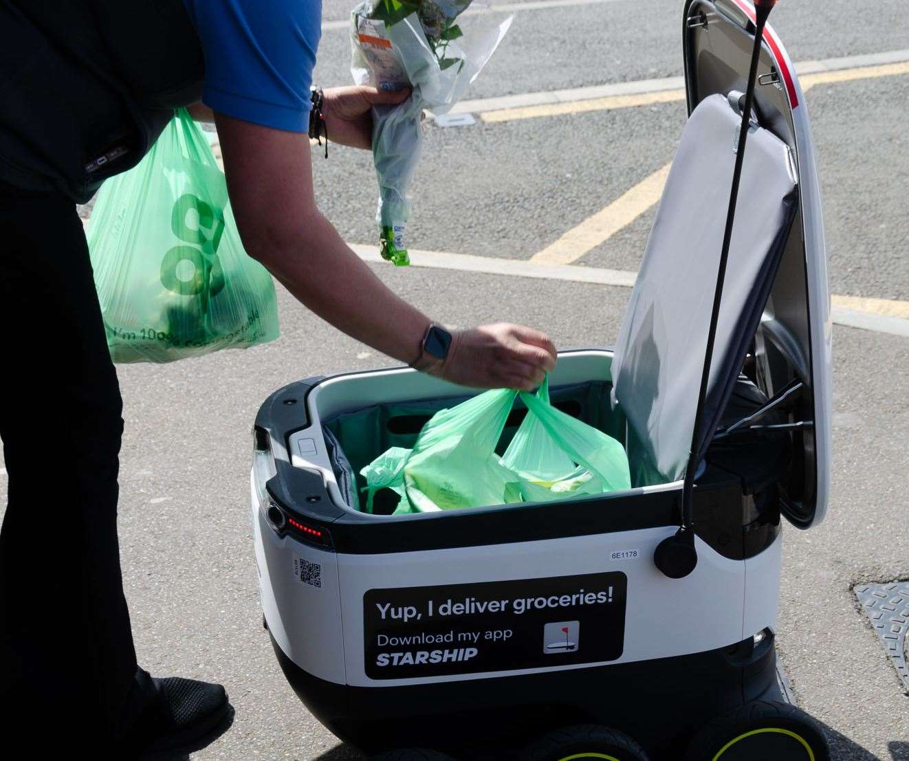 Co-op is among the companies already using technology from Starship Technologies to deliver grocery orders. Picture: Starship Technologies.