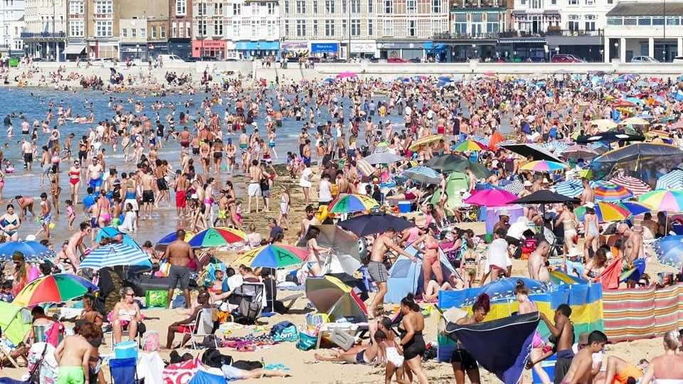 Huge crowds of people on Margate Main Sands yesterday. Picture: Frank Leppard Photography