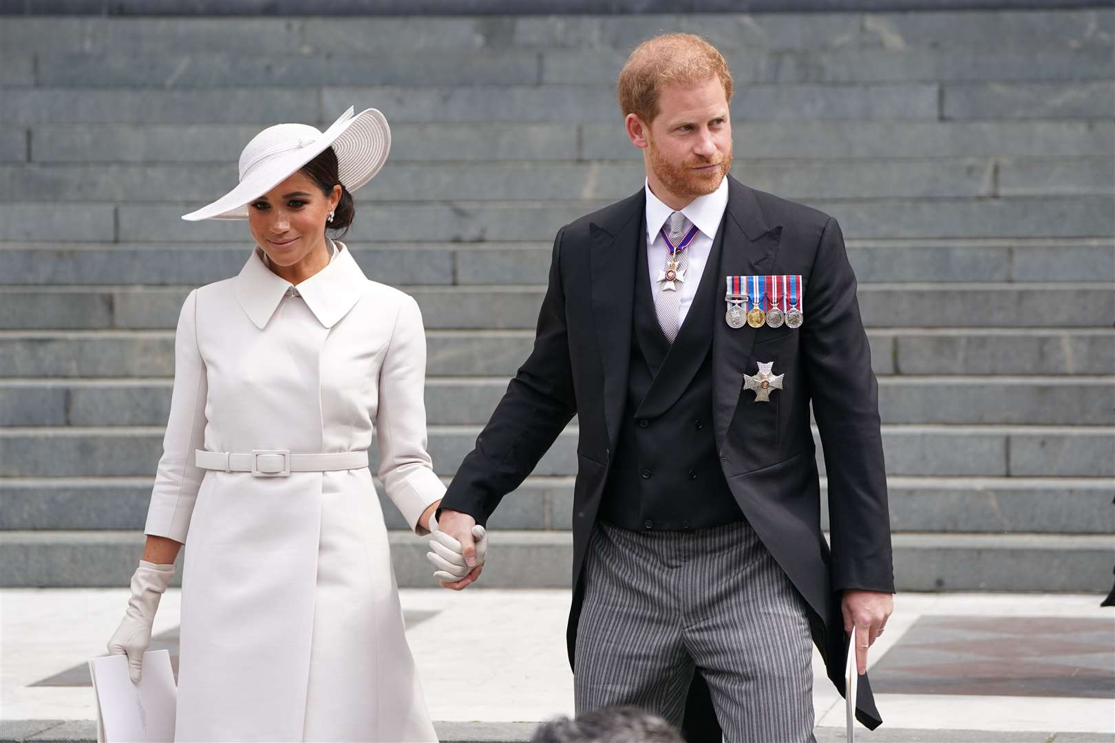 The Duke and Duchess of Sussex attended the National Service of Thanksgiving for the Queen’s Platinum Jubilee (Kirsty O’Connor/PA)