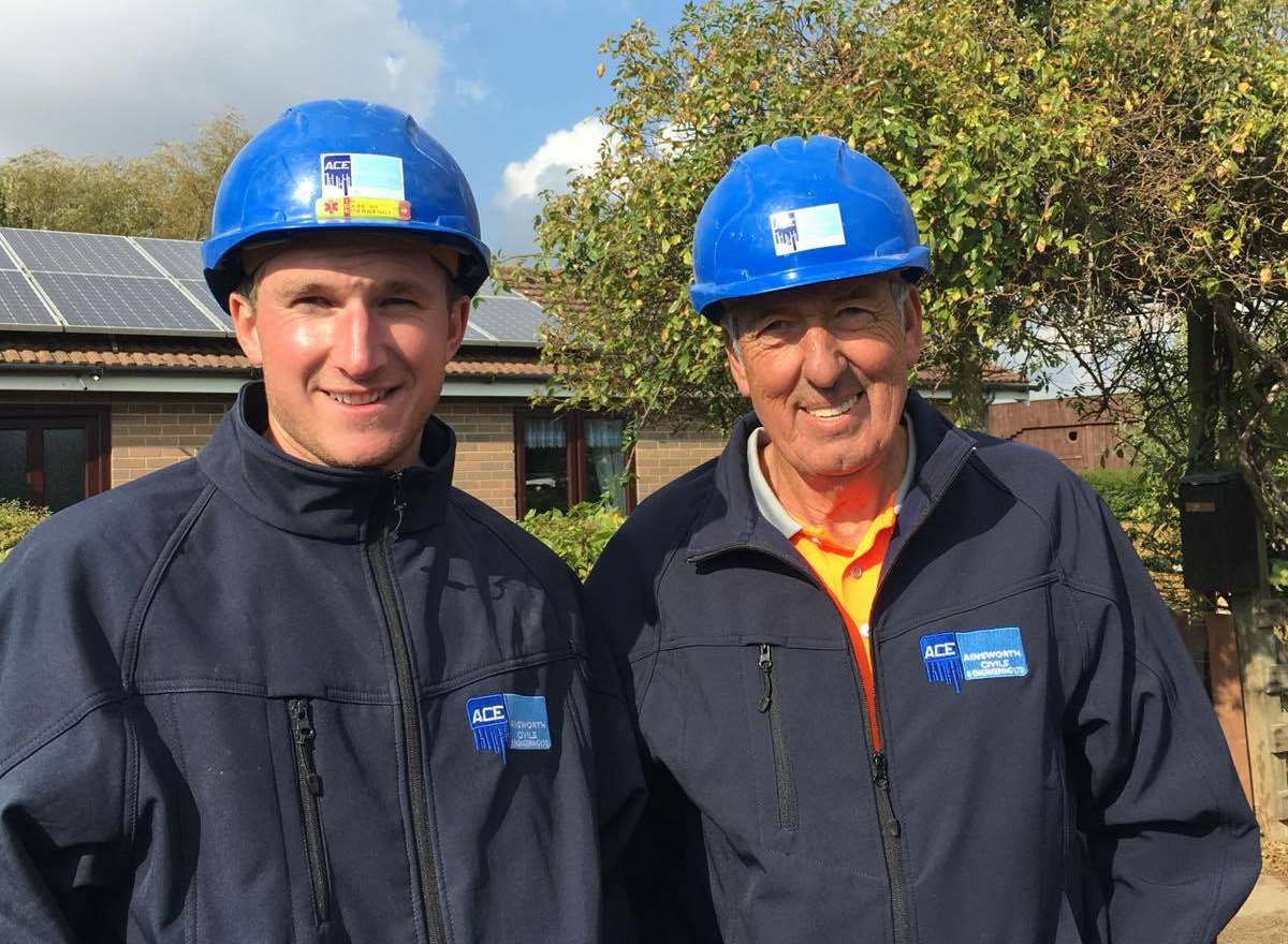 Gary Cooper (left) and Michael Ryan, of Ainsworth Civils & Engineering, on site for the big reveal