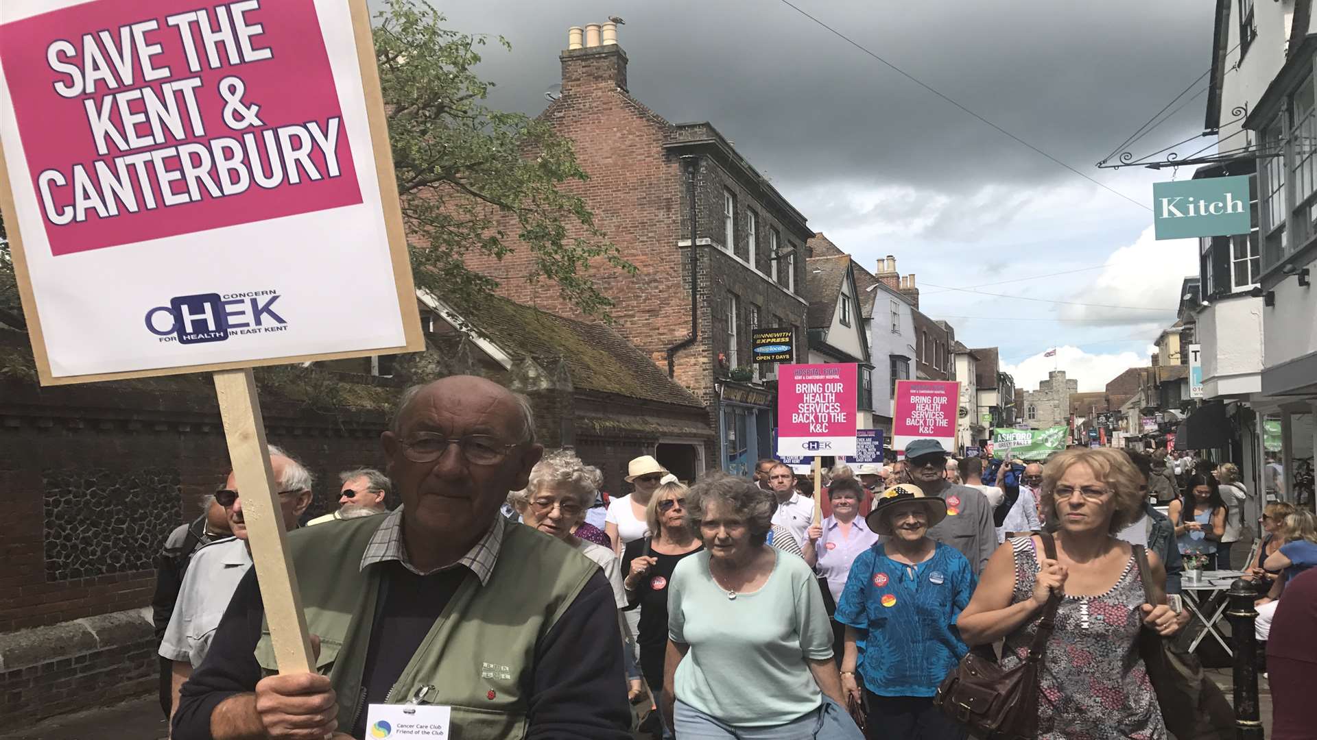 The march gets underway in Canterbury