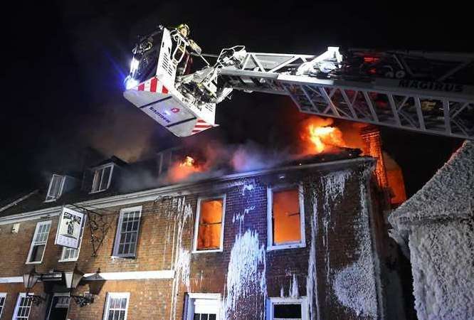 The Dirty Habit in Upper Street, Hollingbourne, was destroyed by a large blaze in October. Picture: UKNIP