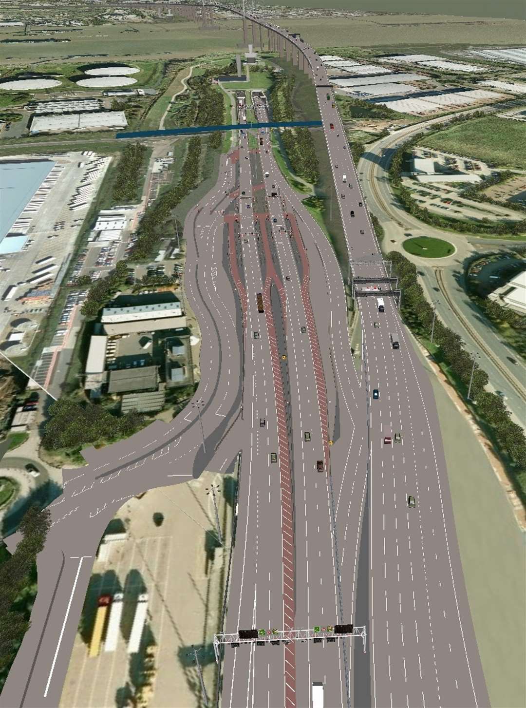 A birds-eye view of the road layout