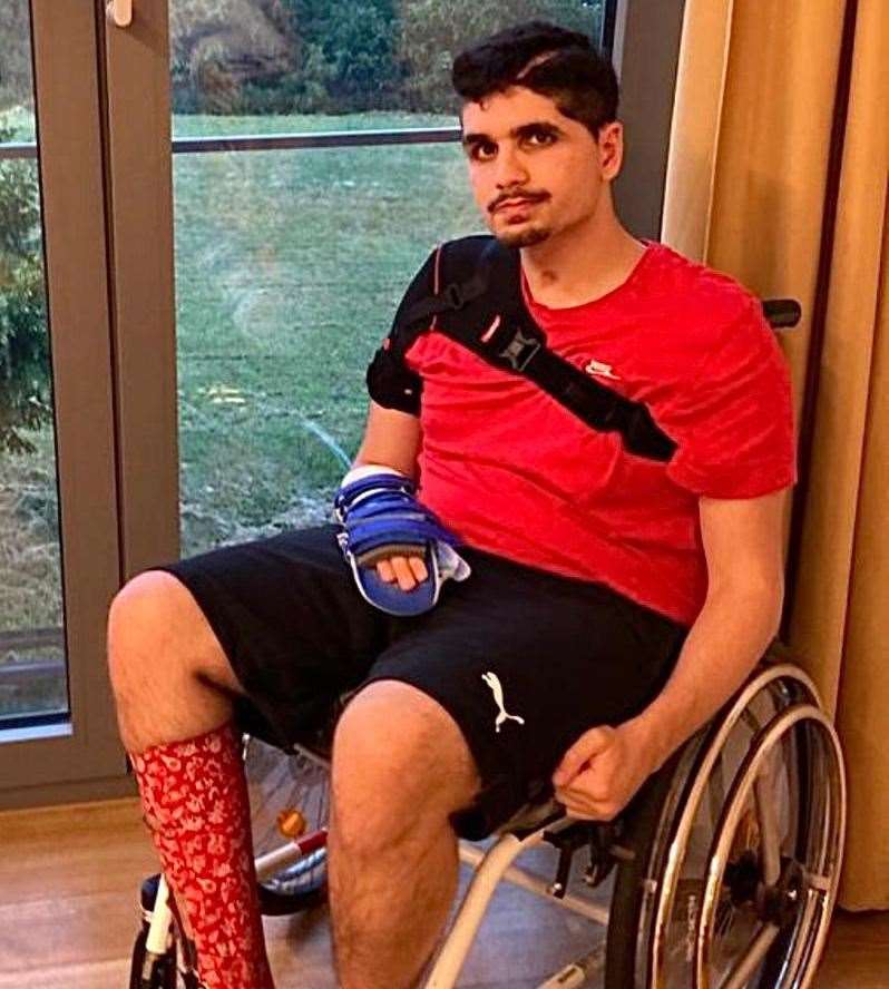 Daniel Ezzedine soon after he was discharged from hospital after a year as a patient