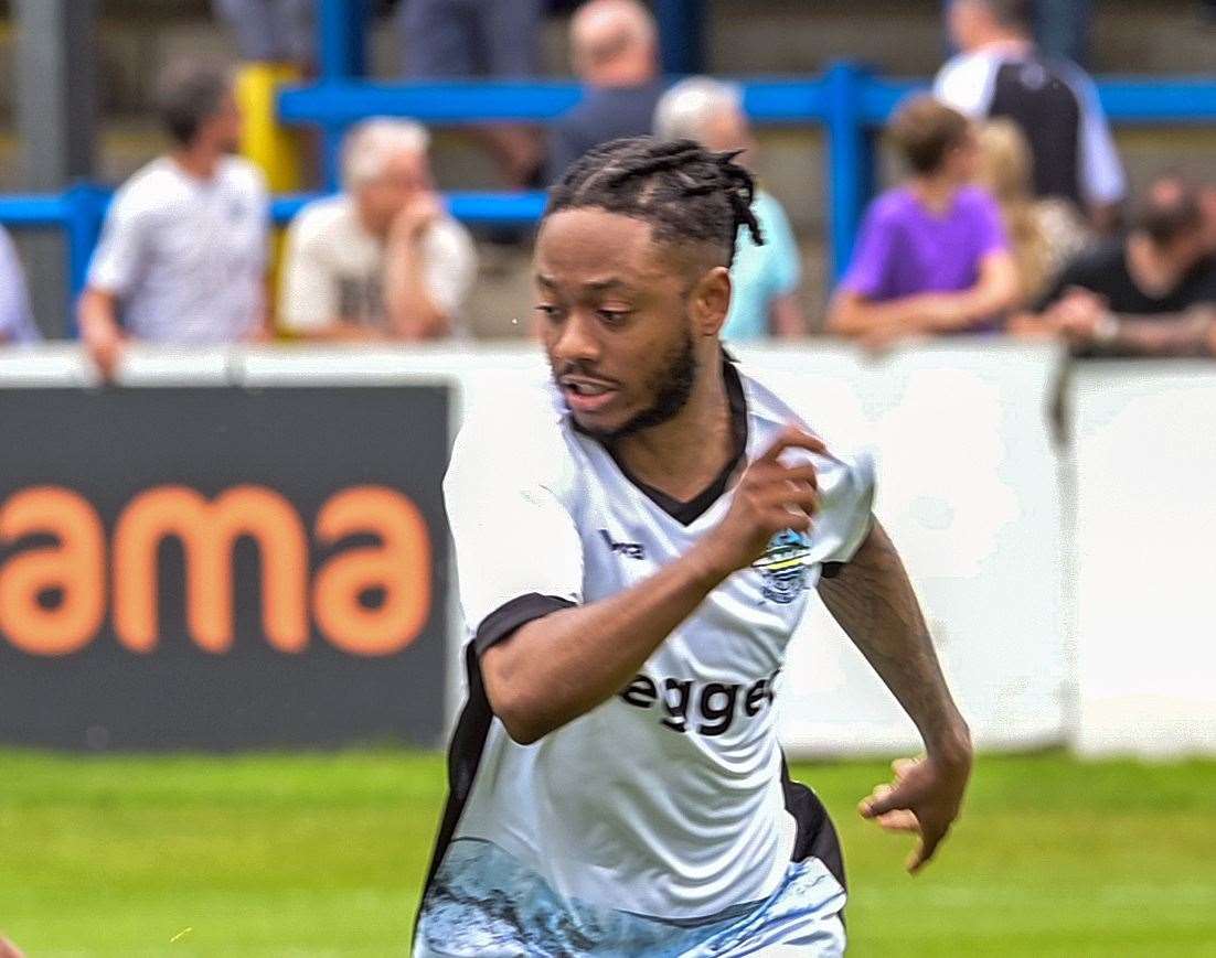 Midfielder Iffy Allen – scored a penalty in Dover’s 2-2 weekend draw at Bath. Picture: Stuart Brock