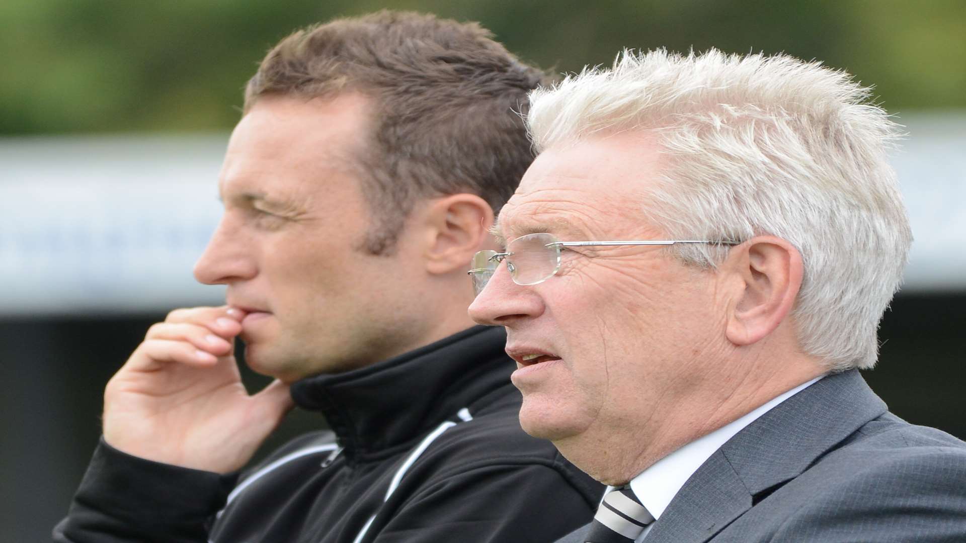 Dover assistant manager Jake Leberl, left, and the boss, Chris Kinnear