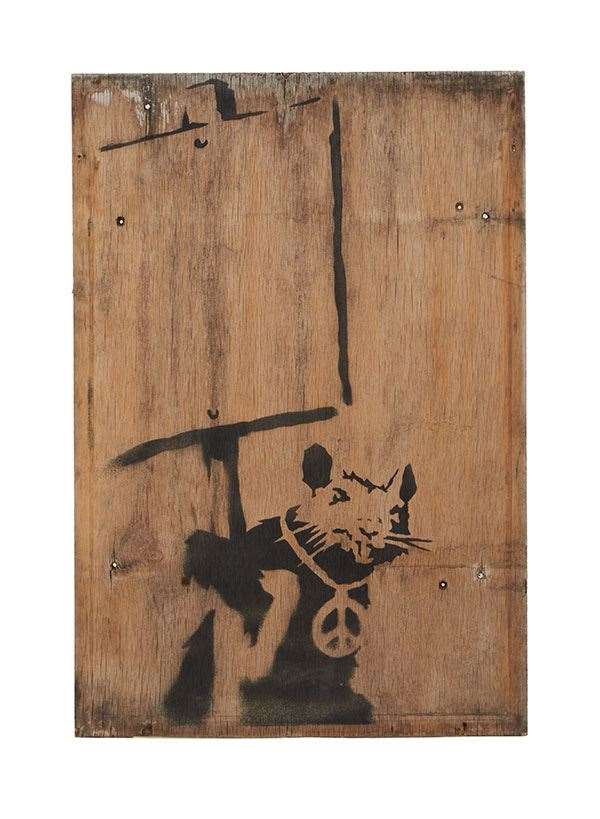 One of Banksy’s Placard Rats is among the lots in the auction (Julien’s Auctions/PA)