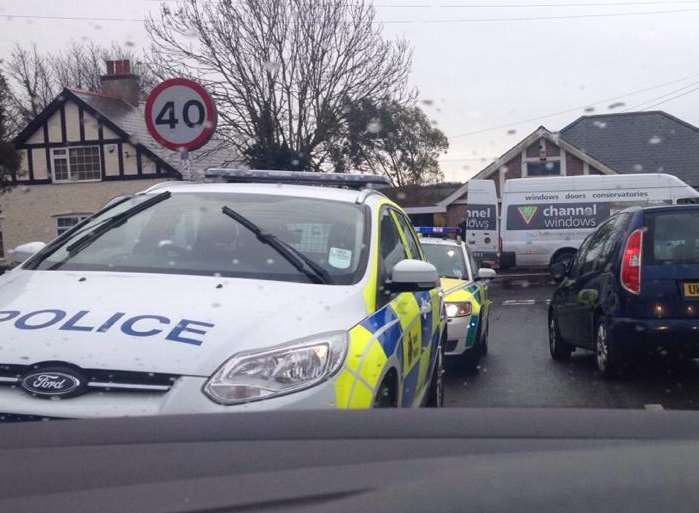 Police at the scene on the A258