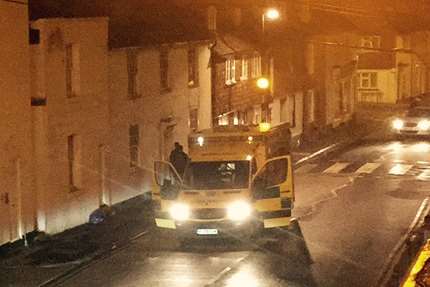 An ambulance in Whitstable Road