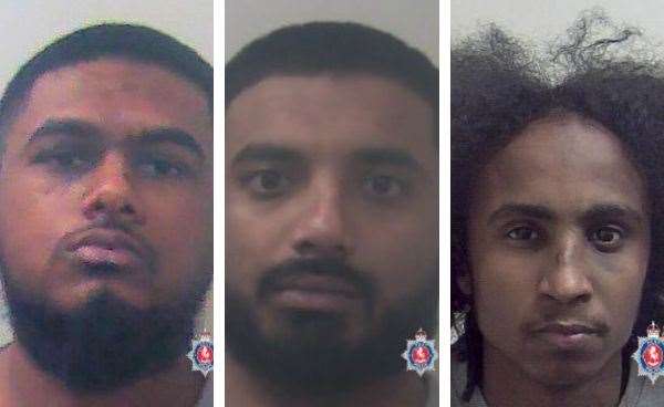 Emran Ahmed, Shah Ali and Hassan Abdullah were all jailed. Picture: Kent Police