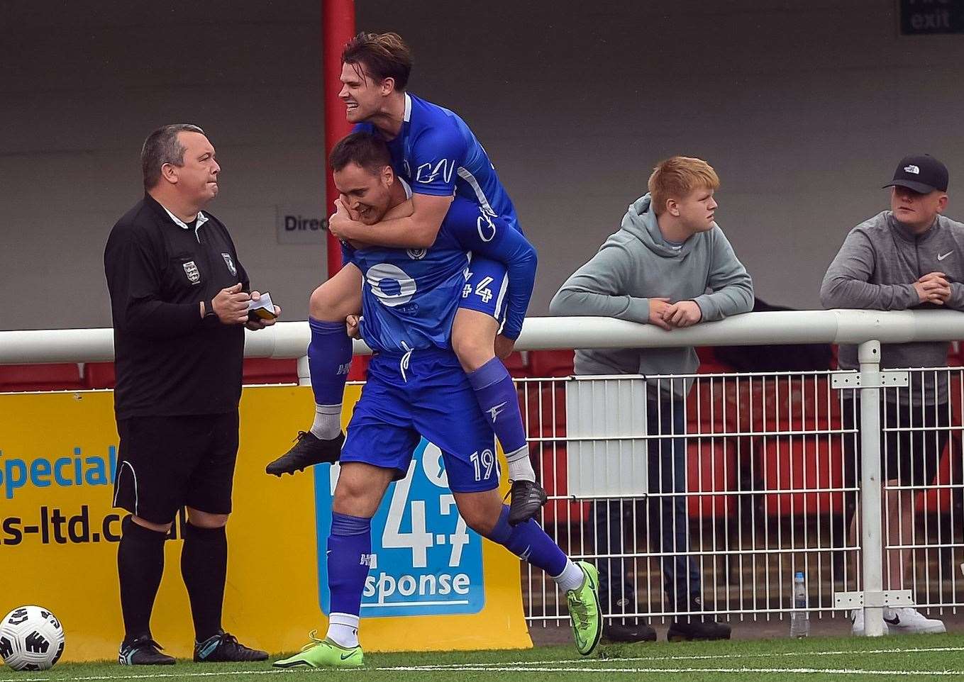 Piers Hanifan celebrates getting his team's second. Picture: PSP Images