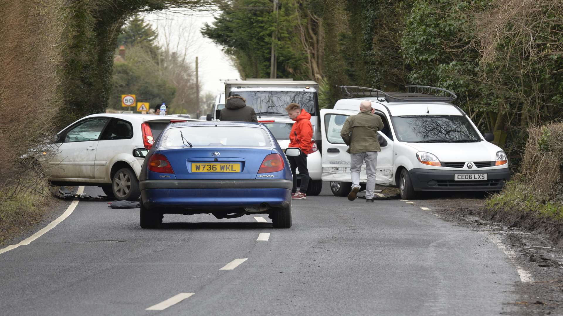 The scene of the accident in Stone Street, Petham.