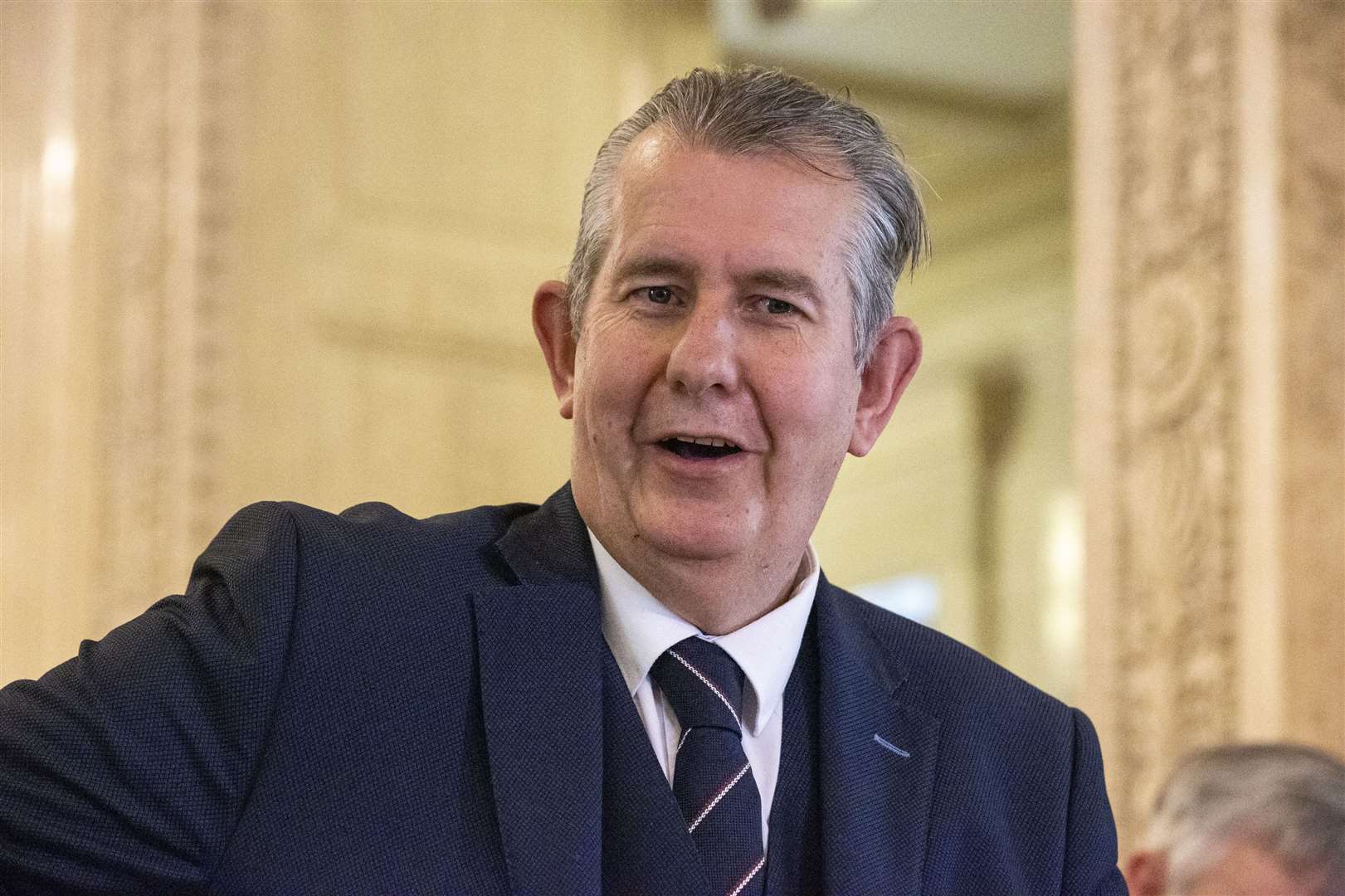 DUP Edwin Poots leader announced his appointments at Stormont on Tuesday (Liam McBurney/PA)