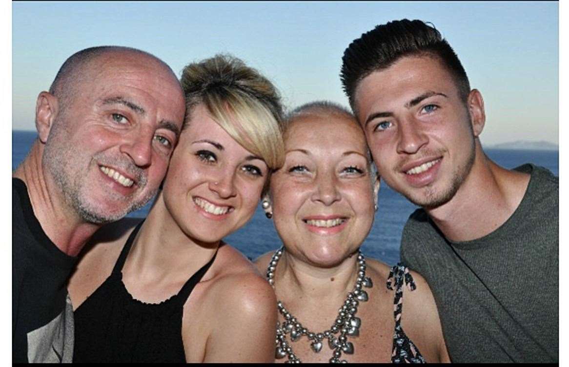 Tom and his family during their holiday in Greece