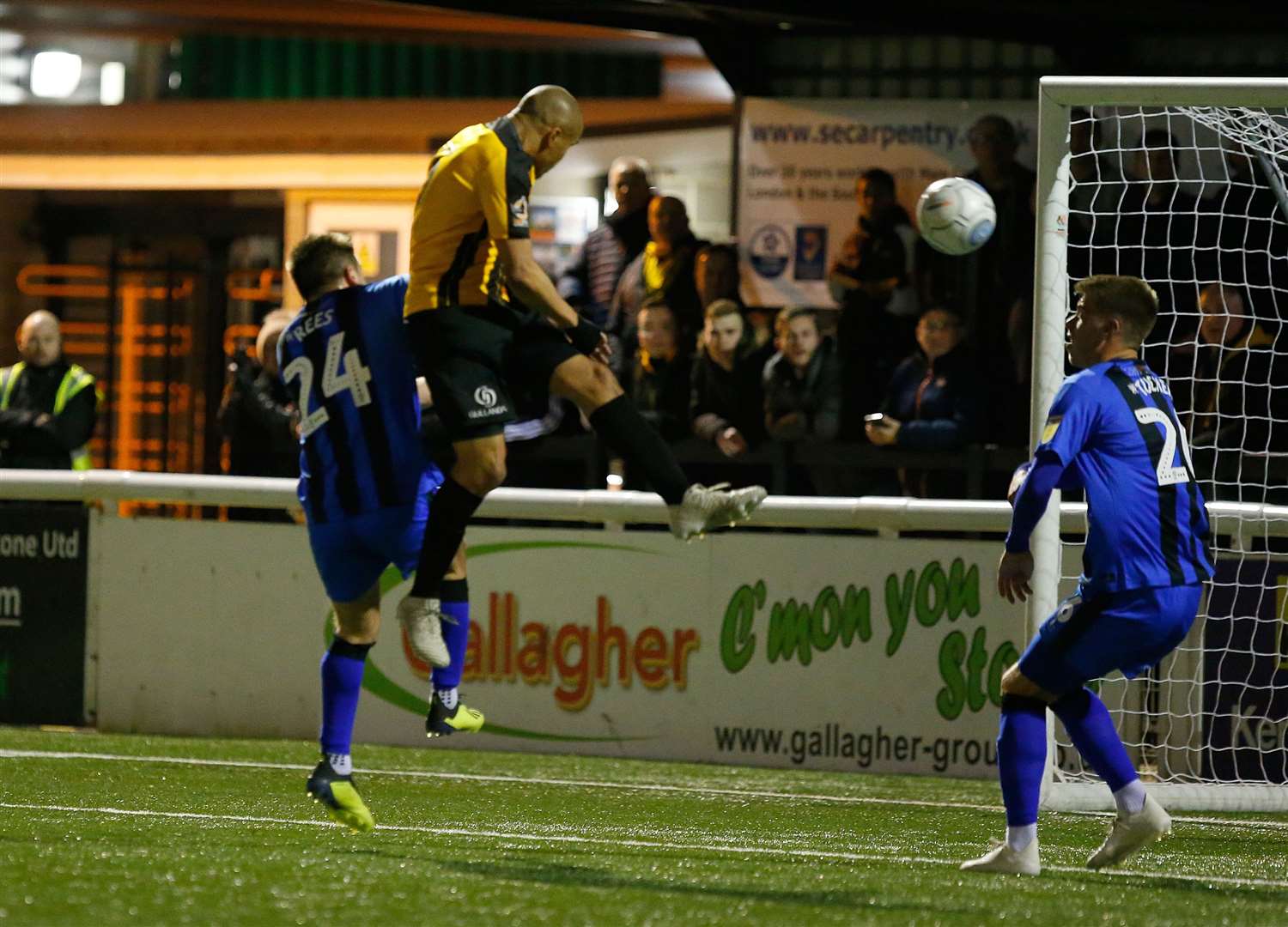 Elliott Romain heads Maidstone's first equaliser Picture: Andy Jones