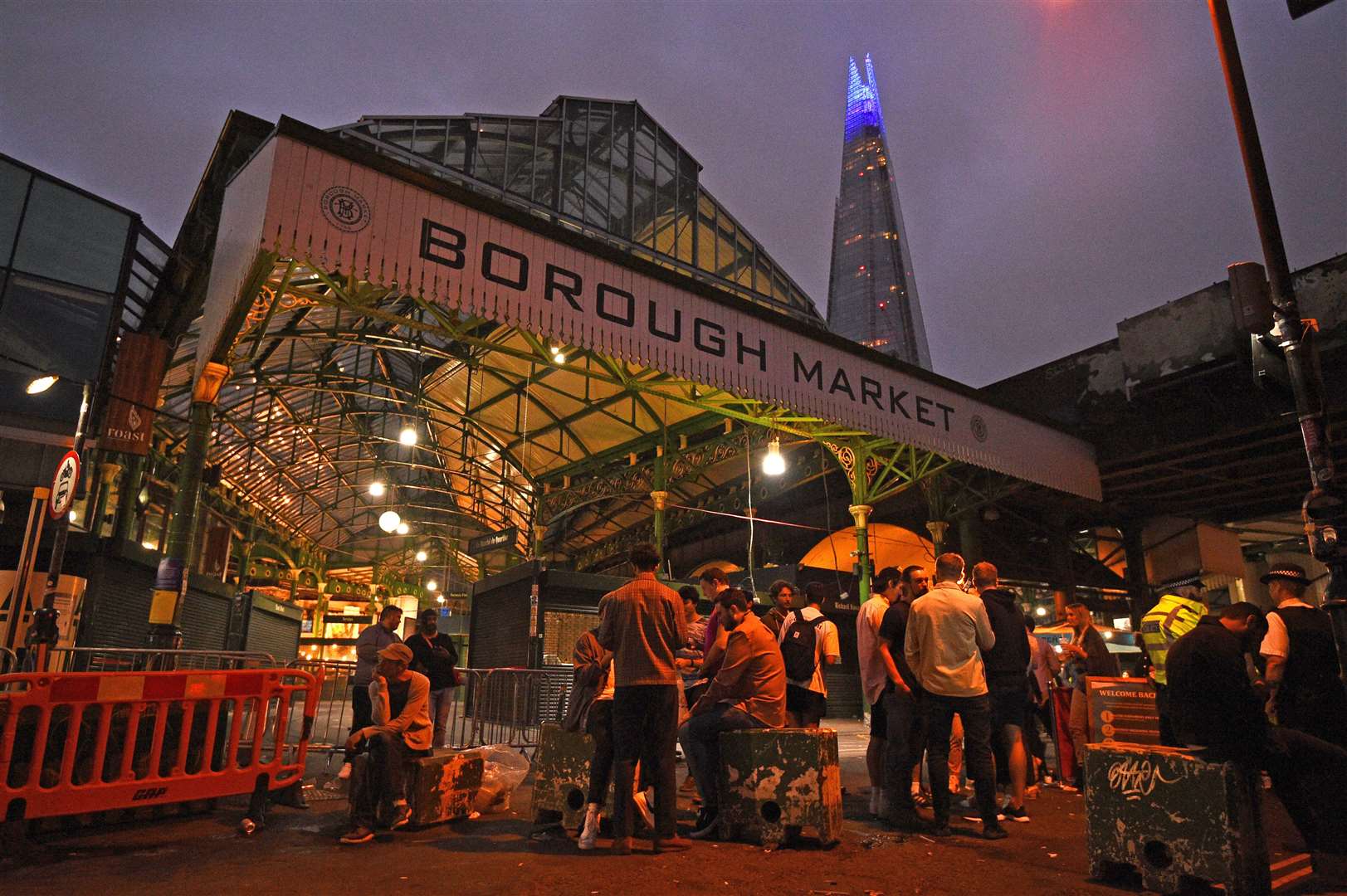 The scene outside Borough Market on July 4 2020, when coronavirus restrictions were eased in England (Kirsty O’Connor/PA)