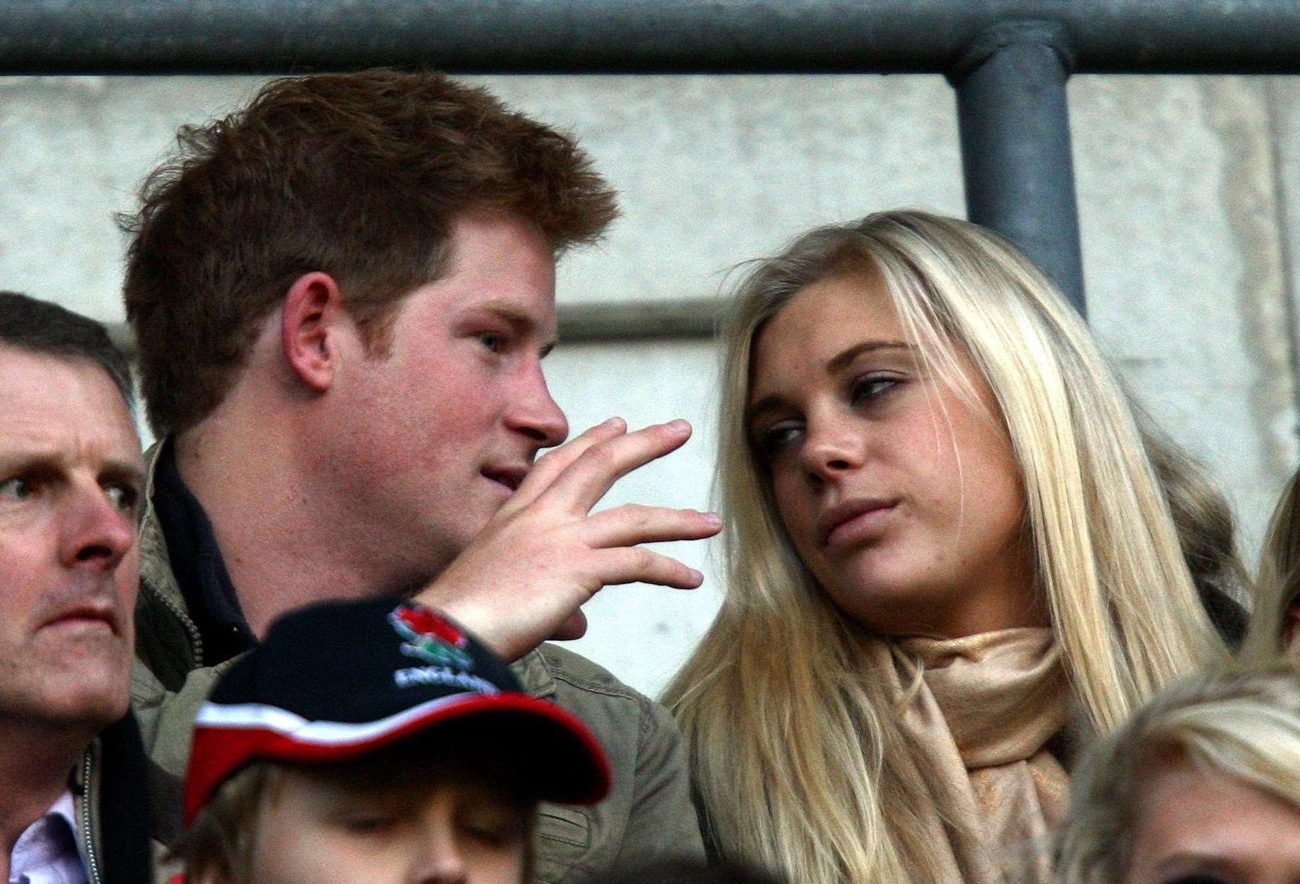 Harry with his then-girlfriend Chelsy Davy at Twickenham Stadium, London (David Davies/PA)