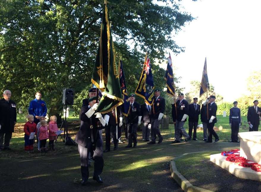 The standard bearers led by 94-year-old Sidney Gibbons