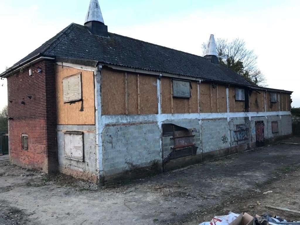 The Victorian oast was stripped back "to the bare bones"