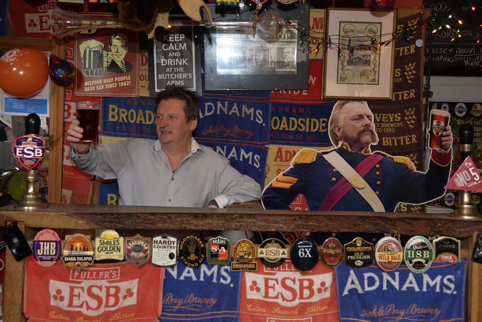 Martyn Hillier celebrating the micropub's 10th anniversary in 2015