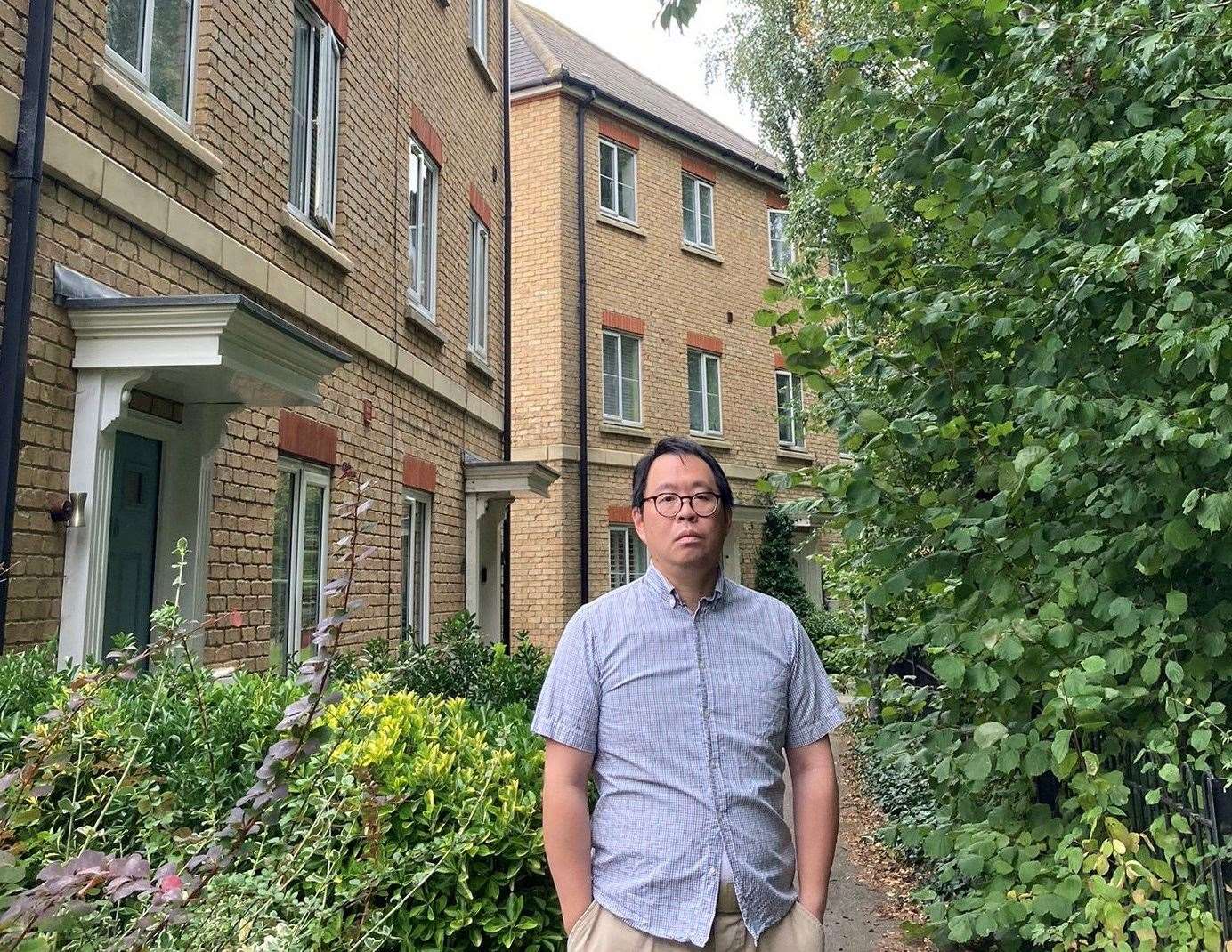 Antony Lowe is concerned about the size of the trees opposite his house in Argent Way, Sittingbourne. Picture: Antony Lowe