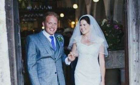 Rosalind and Alex on their wedding day