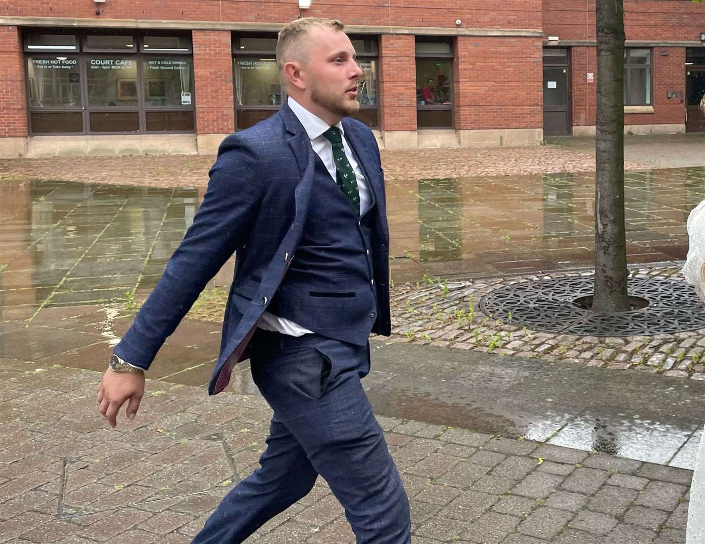 Thomas Hollis leaving Nottingham Magistrates’ Court (Matthew Cooper/PA)