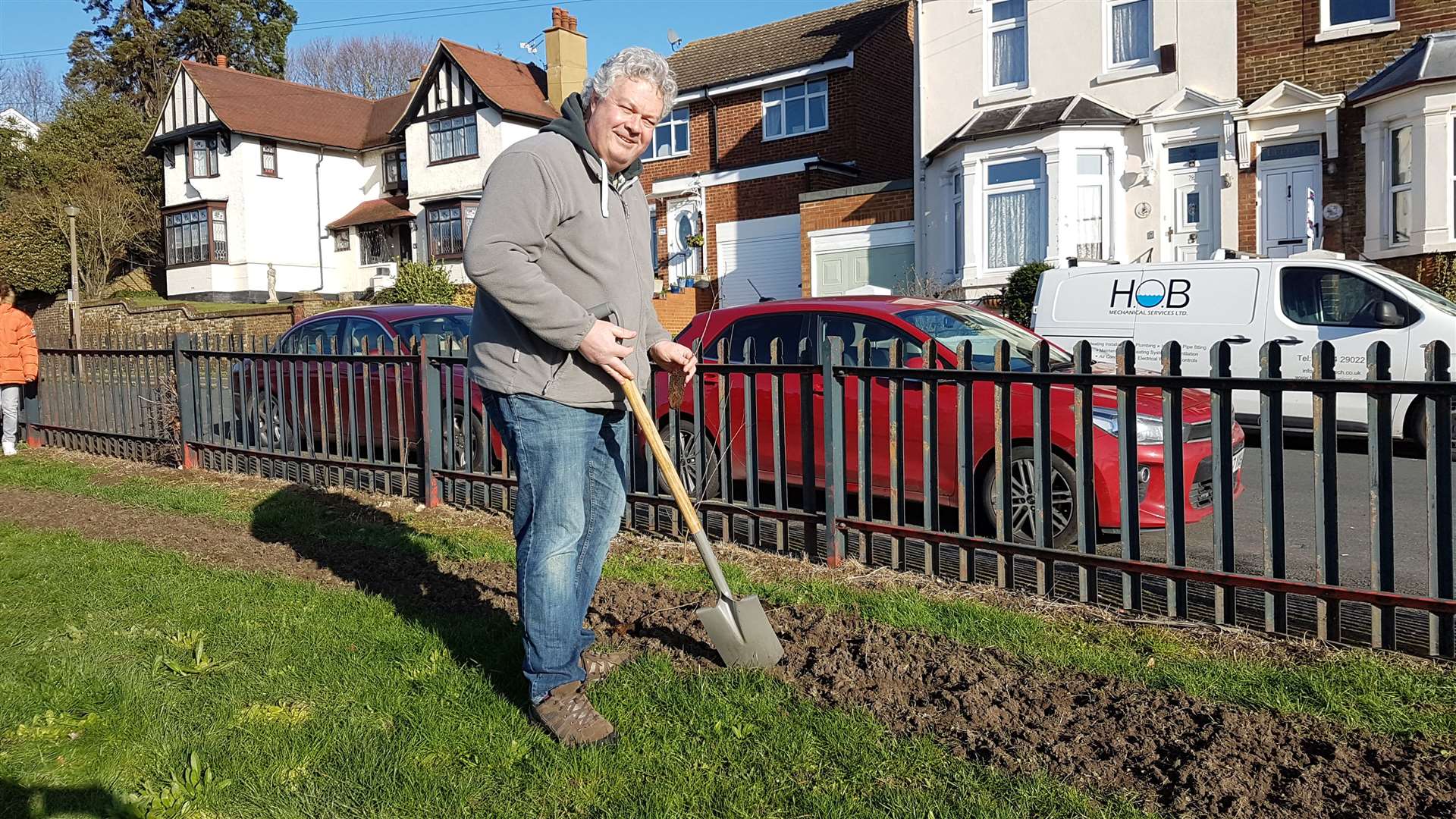 Cllr Stephen Hubbard helped to plant native hedges in the park