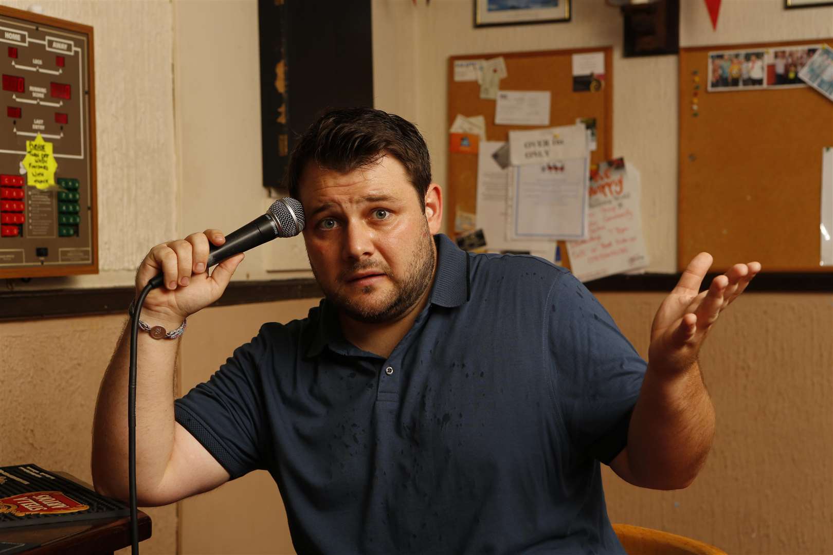 Pictured is Kieran Mellish - former Hundred of Hoo pupil now making it big on the LA stand-up comic scene .Sans Pareil pub, 245 Frindsbury Hill ME2 4JS.Picture: Andy Jones. (3538814)