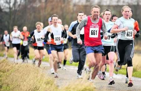 Runners head out on the Pilgrims Way