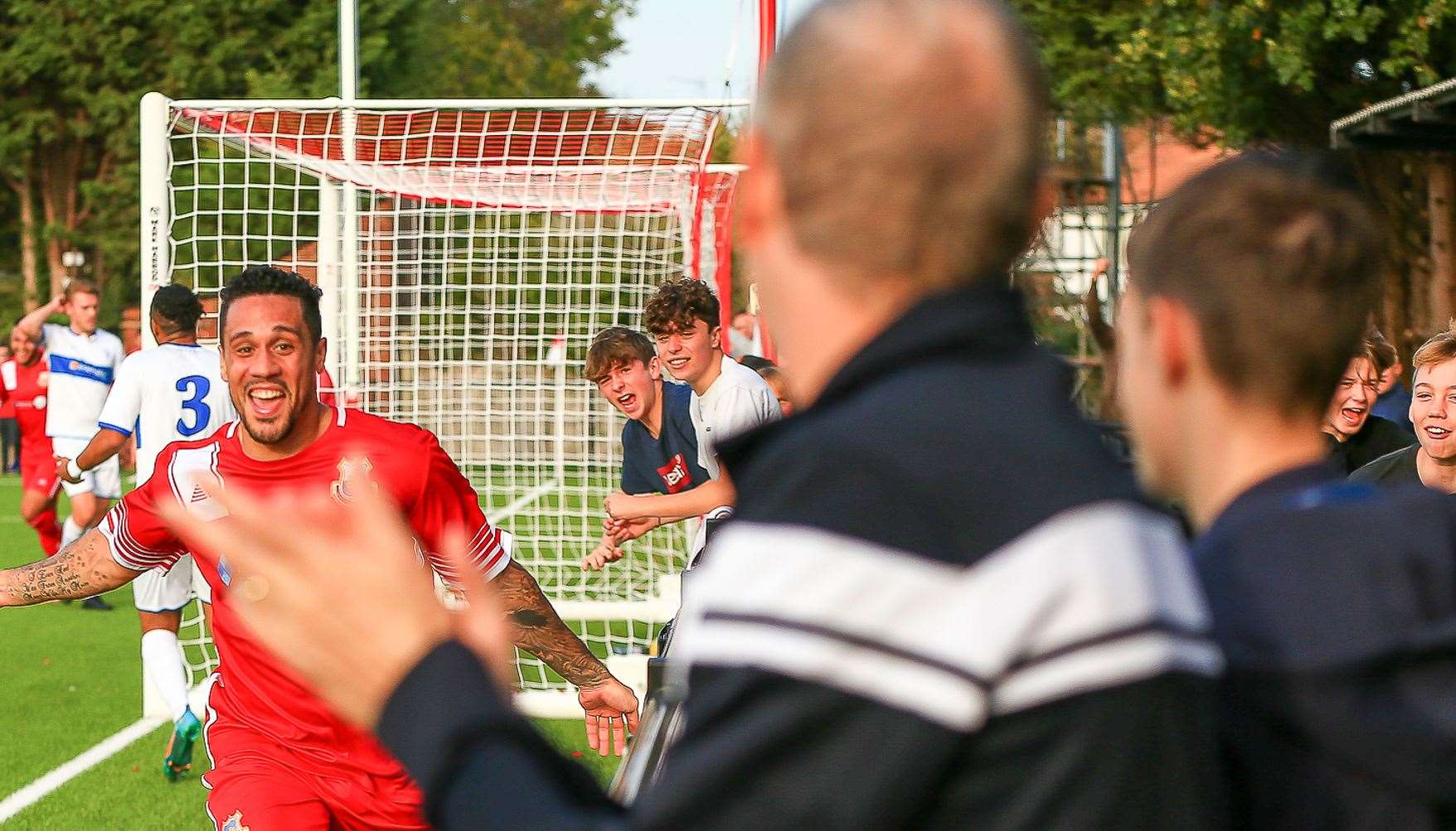 Harrison Carnegie celebrates with supporters. Picture: Les Biggs