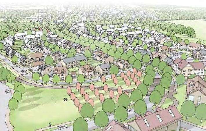 The new development in Hersden will cover an area about the size of 87 football pitches. Picture: Persimmon Homes