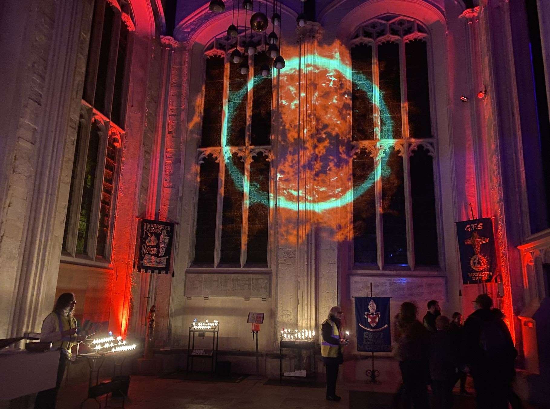 The fiery display in St Mary's Chapel