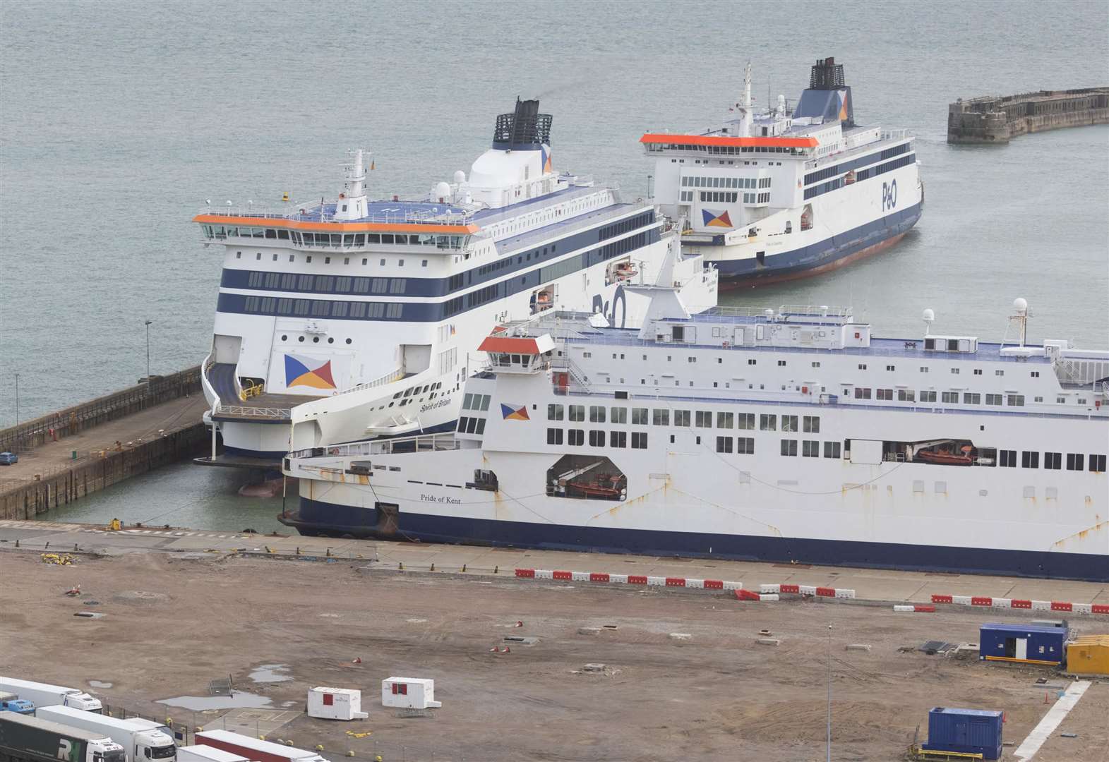 Coastguard Inspects P&o's Spirit Of Britain At Dover