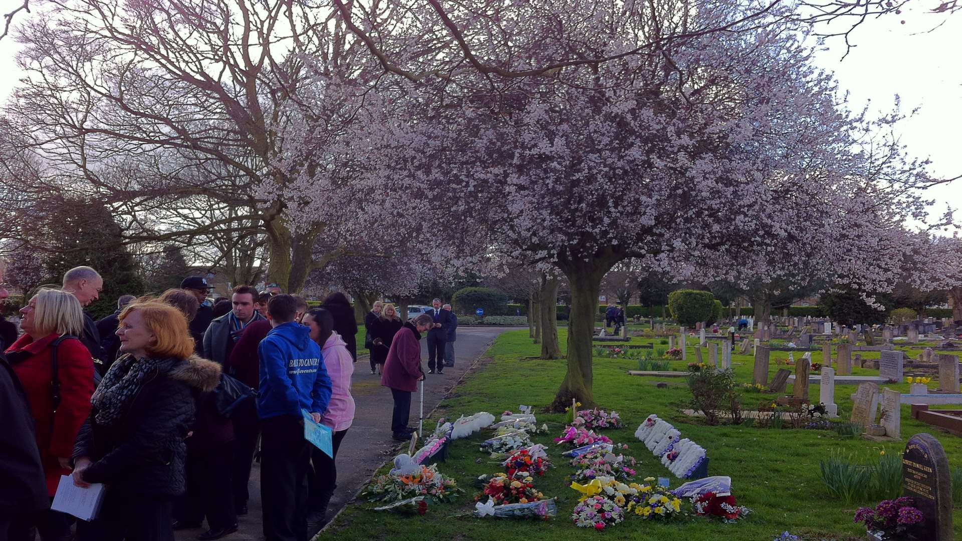 Floral tributes to Janette Whybrow, who died of cancer