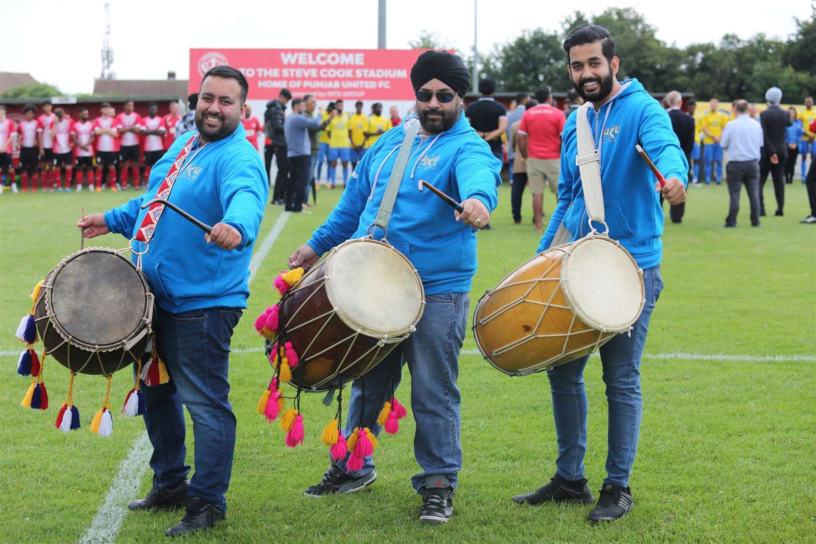 The 4x4 Kings of Dhol drummers. Pictures: Sarah Knight Cohesion Plus