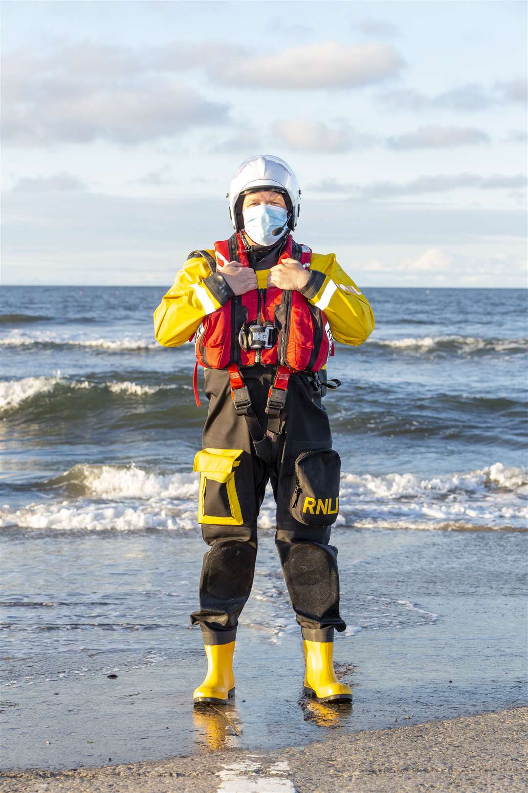 RNLI Redcar Lifeboat Station crew member Adam Enderwick is ready for action (Dave Cocks/RNLI)