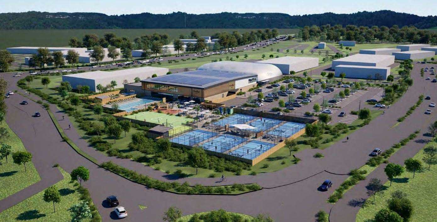 The David Lloyd Leisure scheme opposite the proposed development site will feature three tennis courts, four swimming pools, and a spa. Picture: Hadfield Cawkwell Davidson Limited