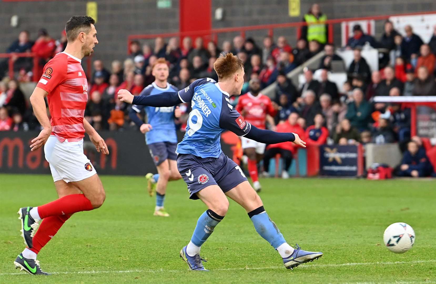 Fleetwood score the only goal of the game at Stonebridge Road. Picture: Keith Gillard