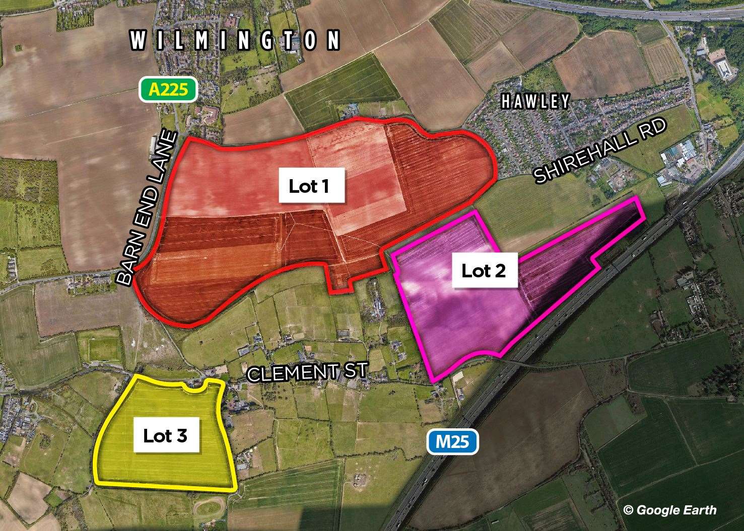 The farm off Barn End Lane, Wilmington consists of three plots.